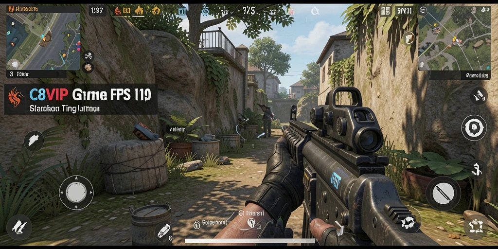 Tampilan gameplay C8VIP dengan aksi tembak-menembak yang mendebarkan.