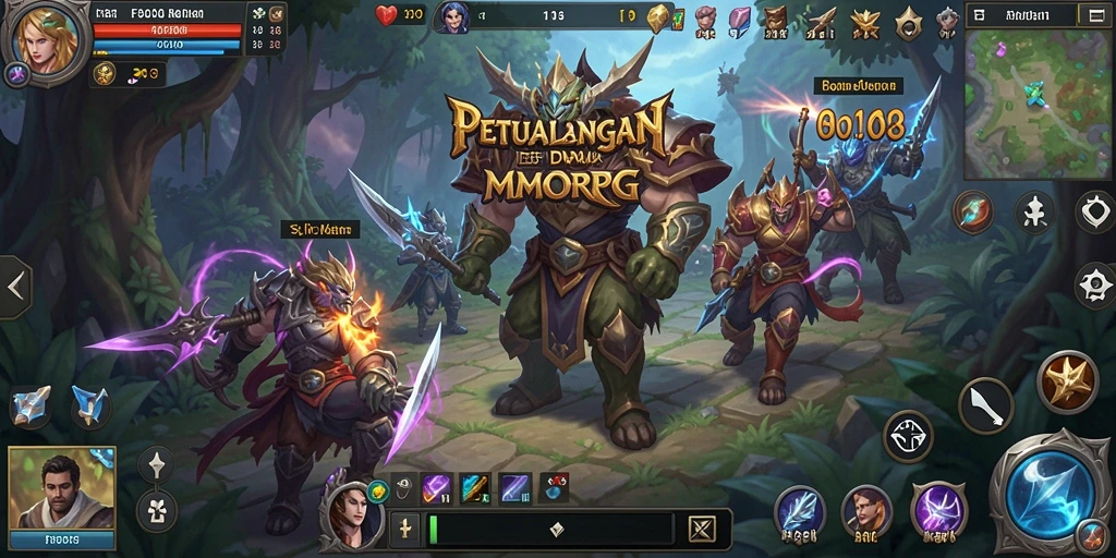 Tampilan gameplay yang menarik dalam dunia MMORPG yang epik.