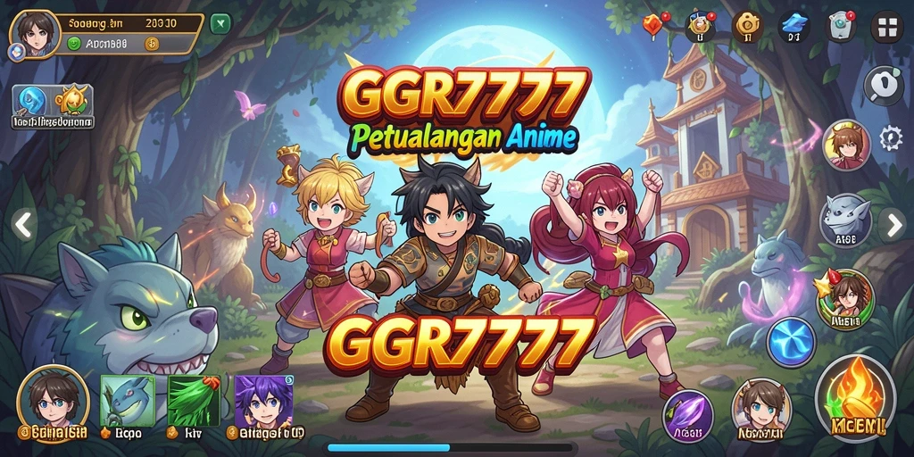 Tampilan gameplay menawan dari GGR7777 dengan karakter anime yang menarik.