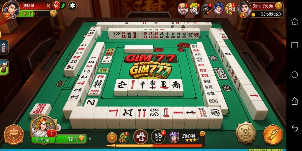Tampilan menarik dari gameplay GIM777 dengan ubin Mahjong.