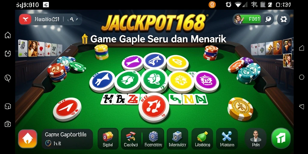 Tampilan gameplay seru dari JACKPOT168 yang penuh strategi Gaple.