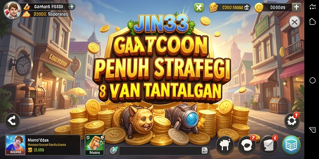 Screenshot gameplay JIN33 yang menunjukkan pengelolaan bisnis yang strategis.