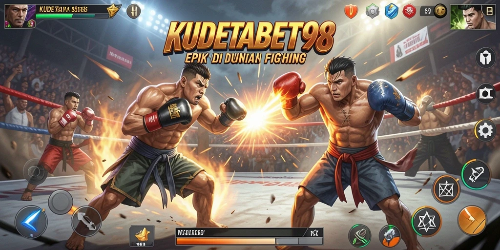 Screenshot gameplay KUDETABET98 menampilkan pertarungan seru dan karakter unik.