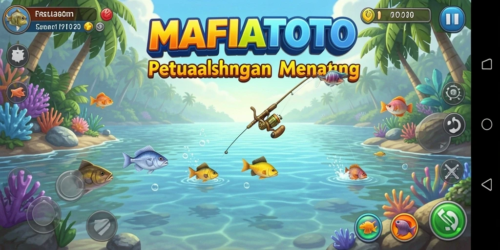 Tampilan gameplay MAFIATOTO dengan aksi memancing yang seru.