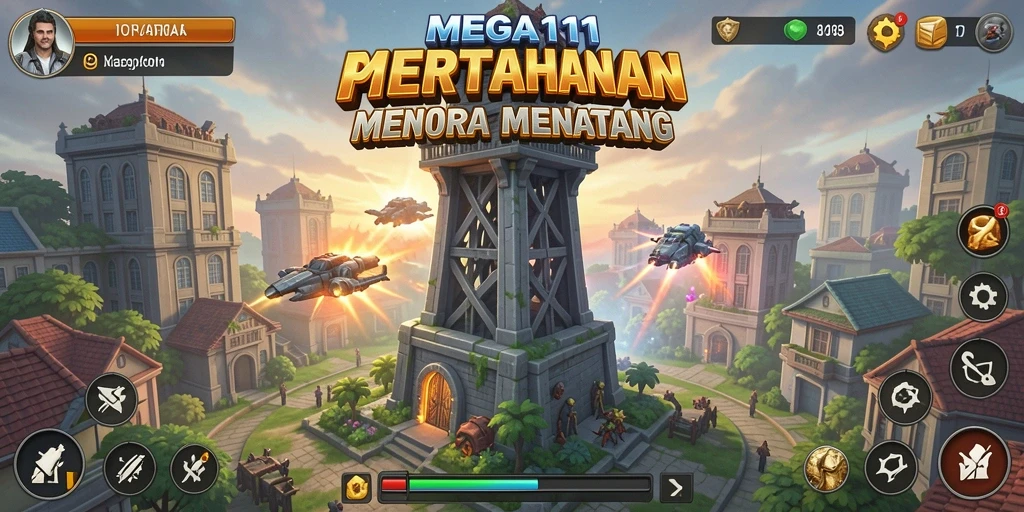 Tampilan utama gameplay MEGA111 yang menegangkan.