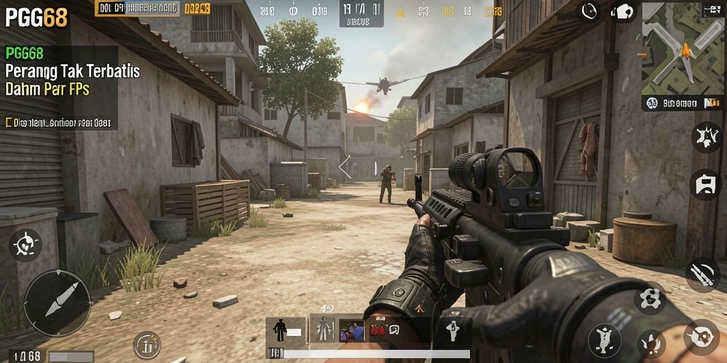 Tangkapan layar PGG68 menampilkan aksi gameplay FPS yang mendebarkan.