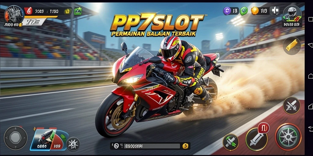 Tampilan gameplay seru saat balapan motor di PP7SLOT.