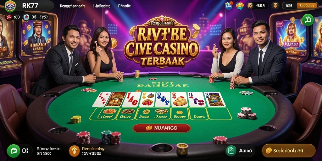 Screenshot RK77 menampilkan gameplay Live Casino yang seru dan interaktif.