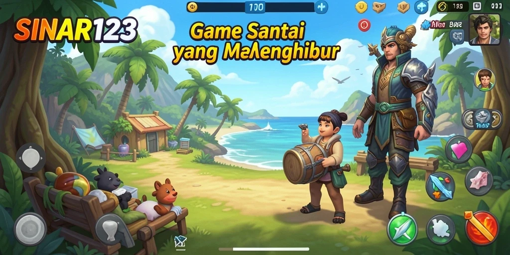 Tampilan gameplay menarik dengan warna cerah di SINAR123.