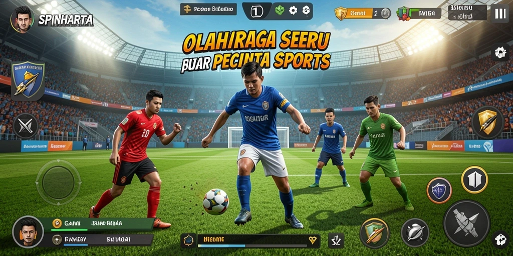 Tampilan menarik dari gameplay olahraga SPINHARTA.